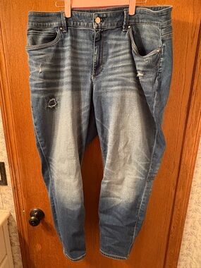 White House Black Market The Skinny Ankle Jeans HTF 20W plus distressed stretch